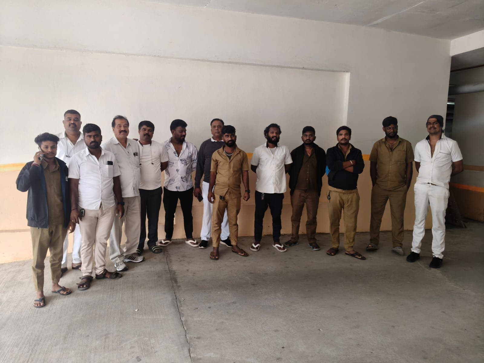 The Sree Ayyappa Tourist team of drivers, supervisors and office staff together at the depot
